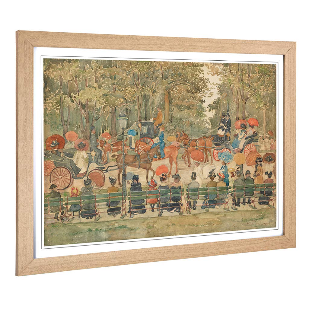 Big Box Art Framed Print of Maurice Pendergrast Central Park 2 Design | Wall Art Picture | Home Decor for Kitchen, Living Room, Bedroom, Hallway, Oak, A2 / 24.5x18 Inch / 62x45cm
