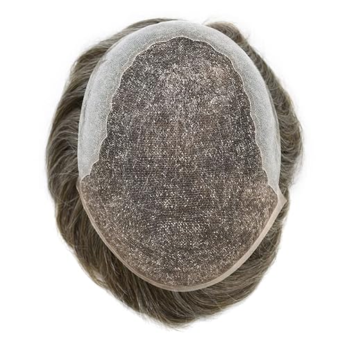 Miniatura 6 de Tupé de encaje suizo para hombres, postizos, sistema de reemplazo de cabello humano real para hombre, tupé, protesis capilar para hombre, 7 ''X9 '',