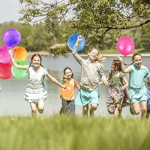 Miniatura 6 de Paquete de 36 globos perforadores, recuerdos de fiesta para niños, globos de perforación con asa de banda de goma para fiestas de cumpleaños, globos