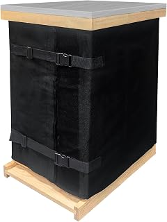 Winter Bee Hive Wrap for 8 and 10 Frame Beehives,Bee Hive Insulation Wraps with Strap,Bee Hive Winter Covers,3-Layer Protection,Adjustable Cover for Cozy Hives 76.5" x 24.8"