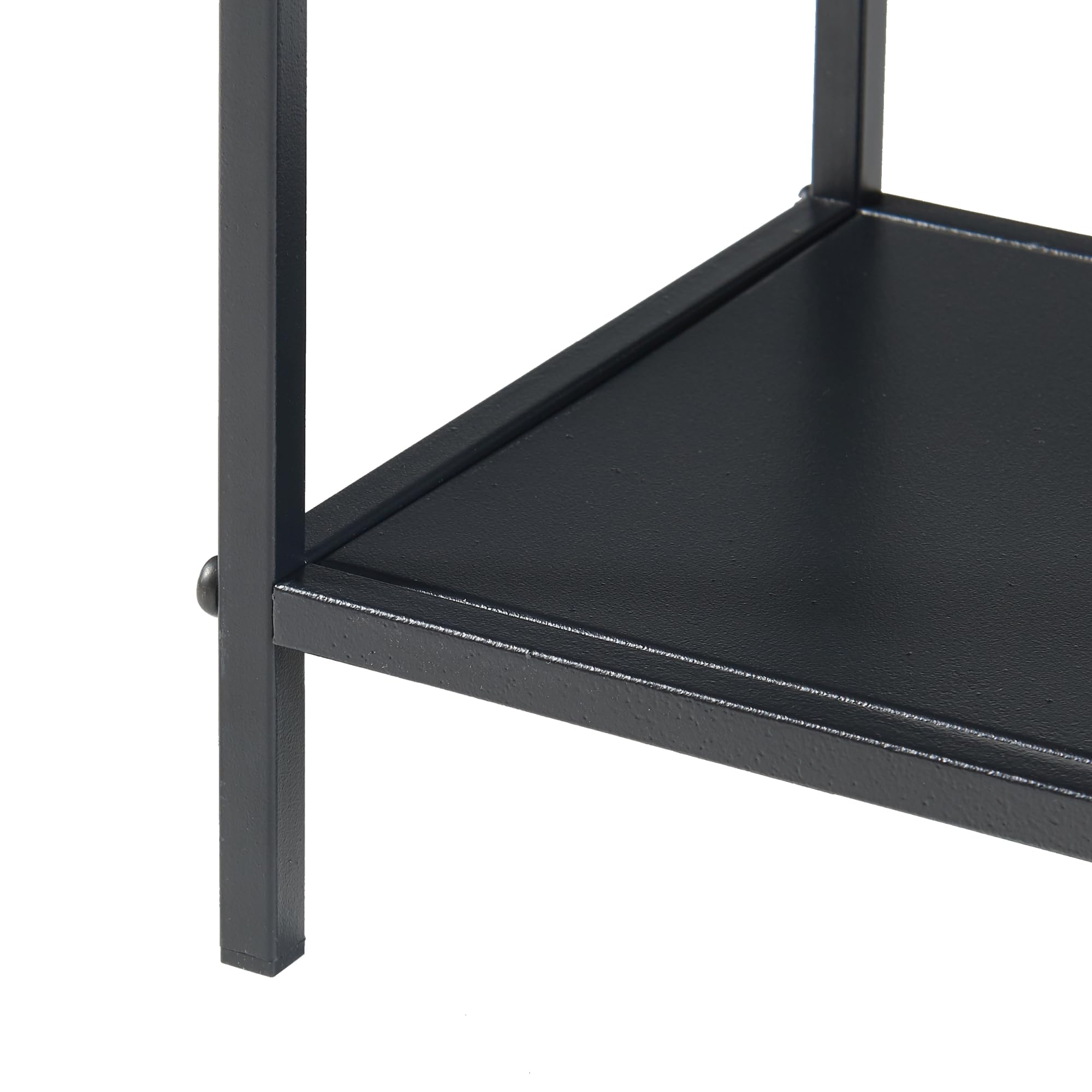 [en.casa] Tavolo a Consolle Scaffale Basso a 5 Piani di Appoggio Tavolo Stretto Multiuso da Ingresso Corridoio 65,5 x 60 x 20 cm Metallo Nero