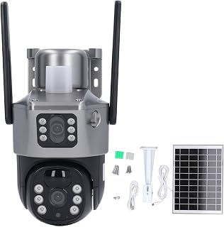Solar Security Camera Outdoor WiFi Wireless HD Night Vision IP66 Surveillance Camera with Built-in 10800mAh Battery Color Night Vision Pir Human Detection 2 Way Talking Function for