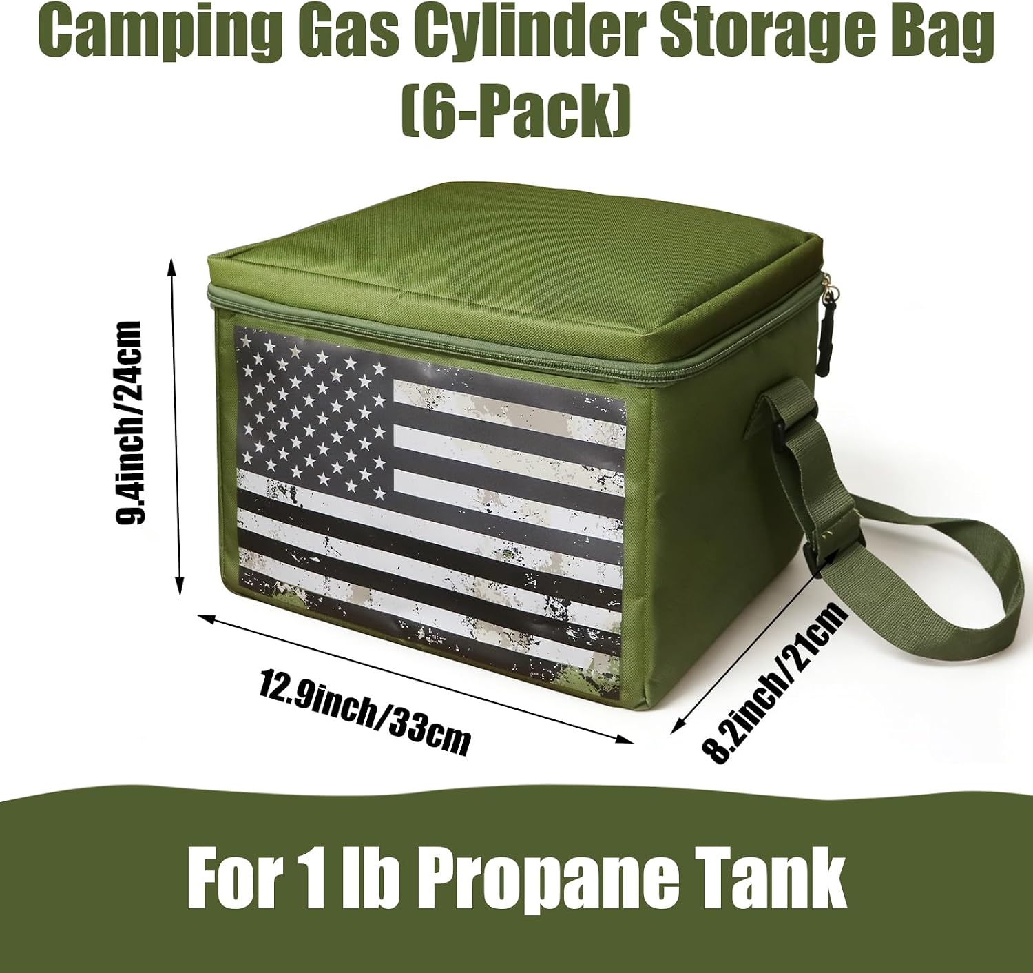 1LB Propane Tank Storage Bag with Padding, Mini Propane ​Cylinder Carry Bag for 4-6 Pack ​ Propane Tank 16OZ, Portable Small Propane Gas Bottle Canister Case for Camping, Bag Only (6-Pack, Black)