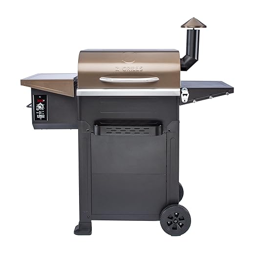 Z Grills Wood Pellet Grill & Smoker, 8 in 1 BBQ Grill Auto Temperature Control, Direct Flame Searing, 572 Sq In Cooking Area, 6002B