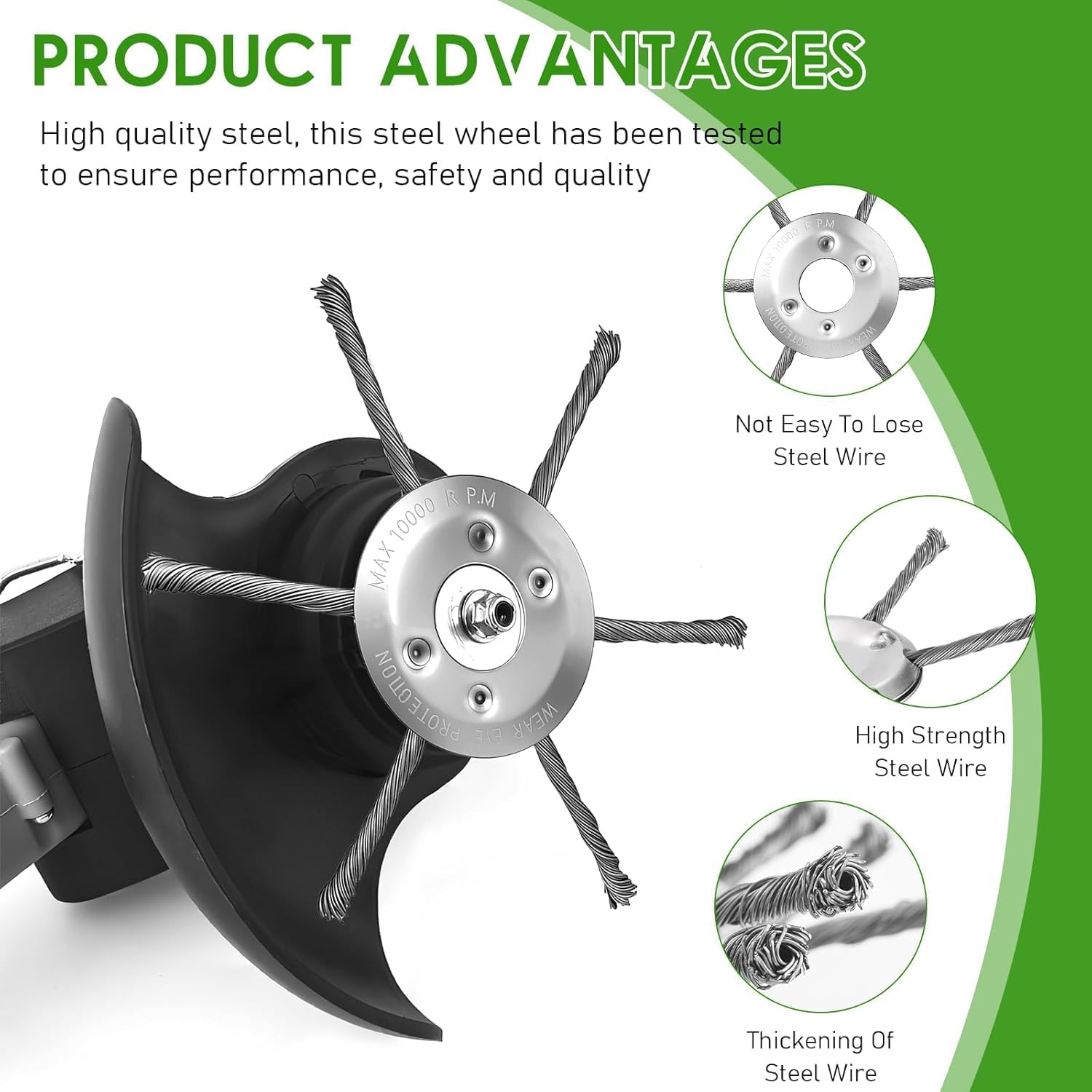 2 Packs 7 inch Universal Steel Wire Trimmer Head for Gas Weed Eater, 2025 Upgrade Perfect for Lawn Maintenance