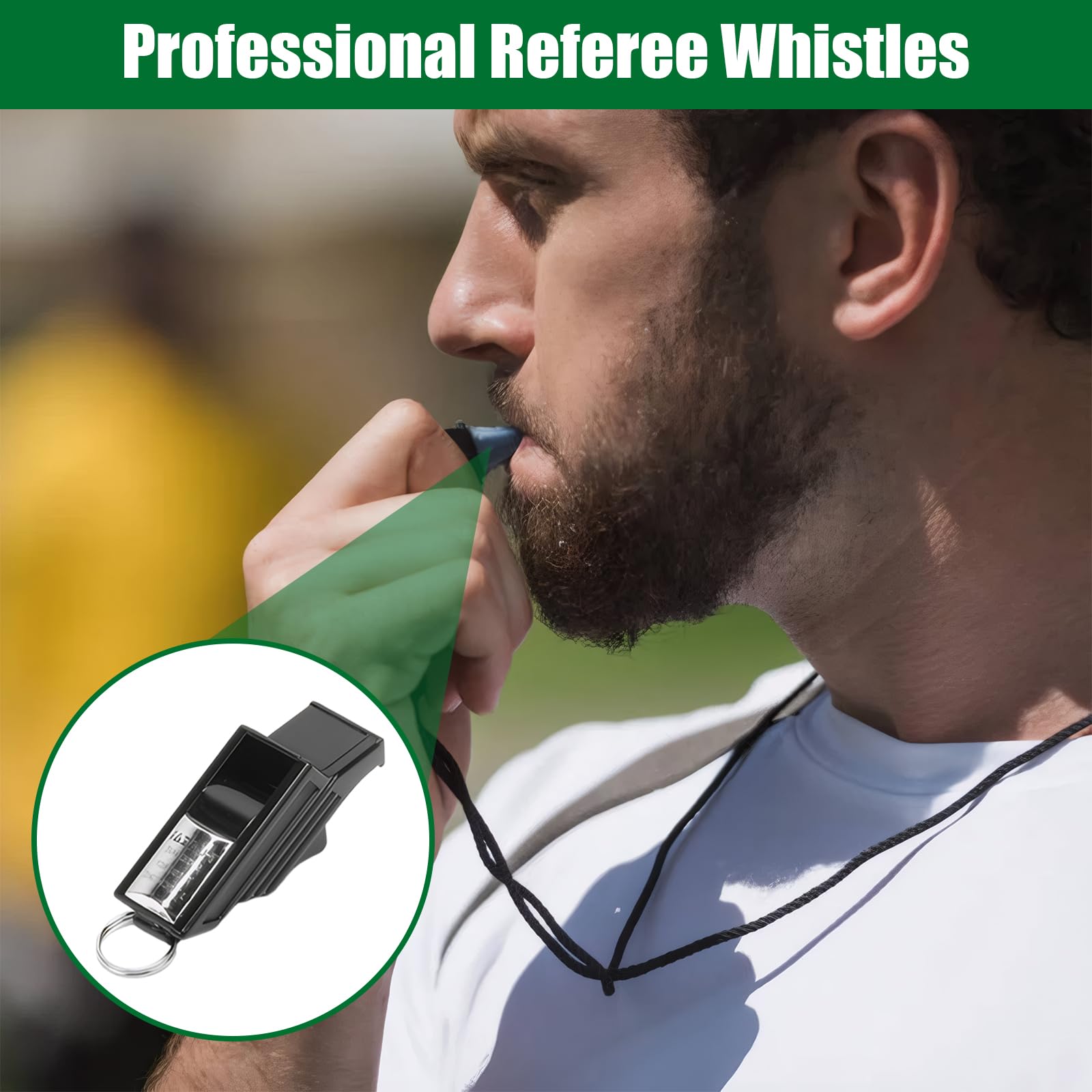 Juego de Árbitro Profesional con Silbato, Tarjetas Roja y Amarilla, Tarjetero y Funda Protectora para Fútbol
