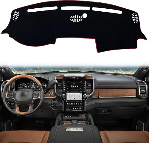 Miniatura 1 de KEEGTBOX Cubierta para alfombrilla de salpicadero, consola central interior personalizada compatible con Dodge Ram 1500 2500 3500 camión 2019 2020