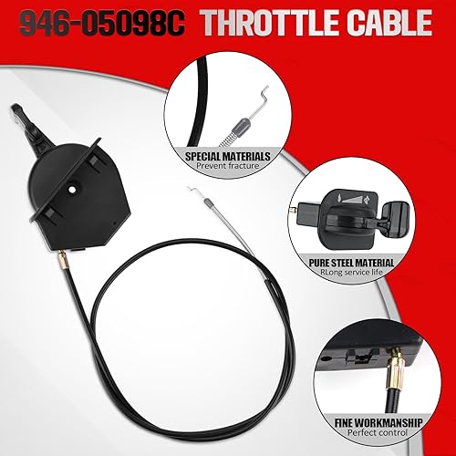 Miniatura 3 de 946-05098c Cable de estrangulador del acelerador compatible con MTD Cub Cadet xt1 cable del acelerador Craftsman XT1-GT50 GT54 LT46 LT50 LT54 ST54