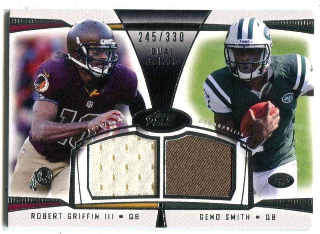 Robert Griffin III/Geno Smith Topps Prime Dual Combo #DCRGS Jersey Card /330 - Unsigned Football Cards