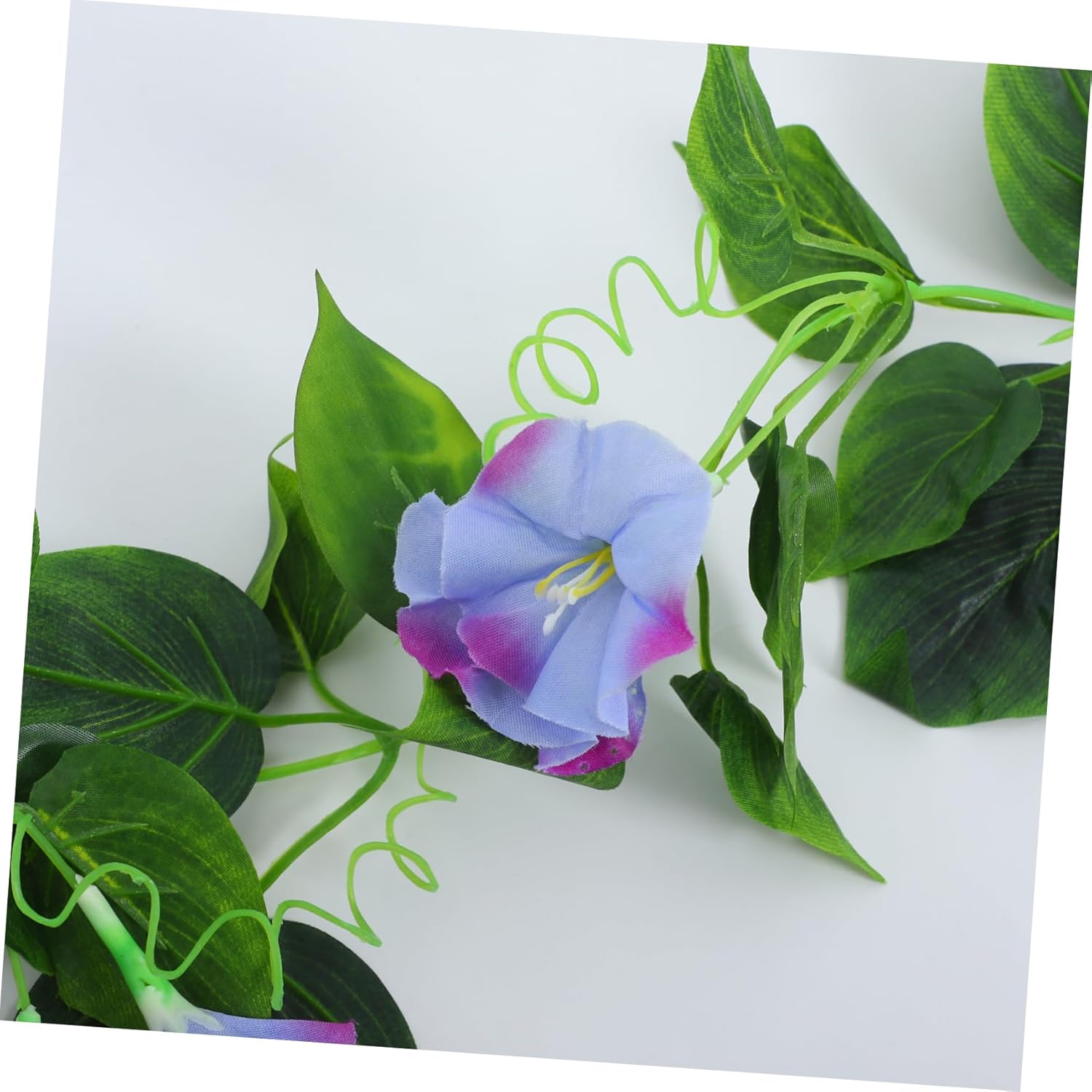 Homoyoyo 2pcs Plant Trumpet Green Outdoor Birthday Morning Faux Baskets Artificial Garland Silk Garden Blue Wedding Flowers Hanging Vines Home Wall Flower Fake Fence Stairway Decor