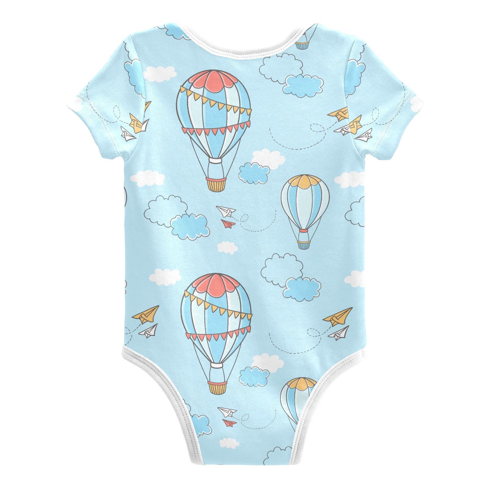 vvfelixl Baby Bodysuits Colorful Hot Air Balloons Short Sleeve Baby Onepiece Clothes for Newborn Boys Girls Infant 9-12 Months