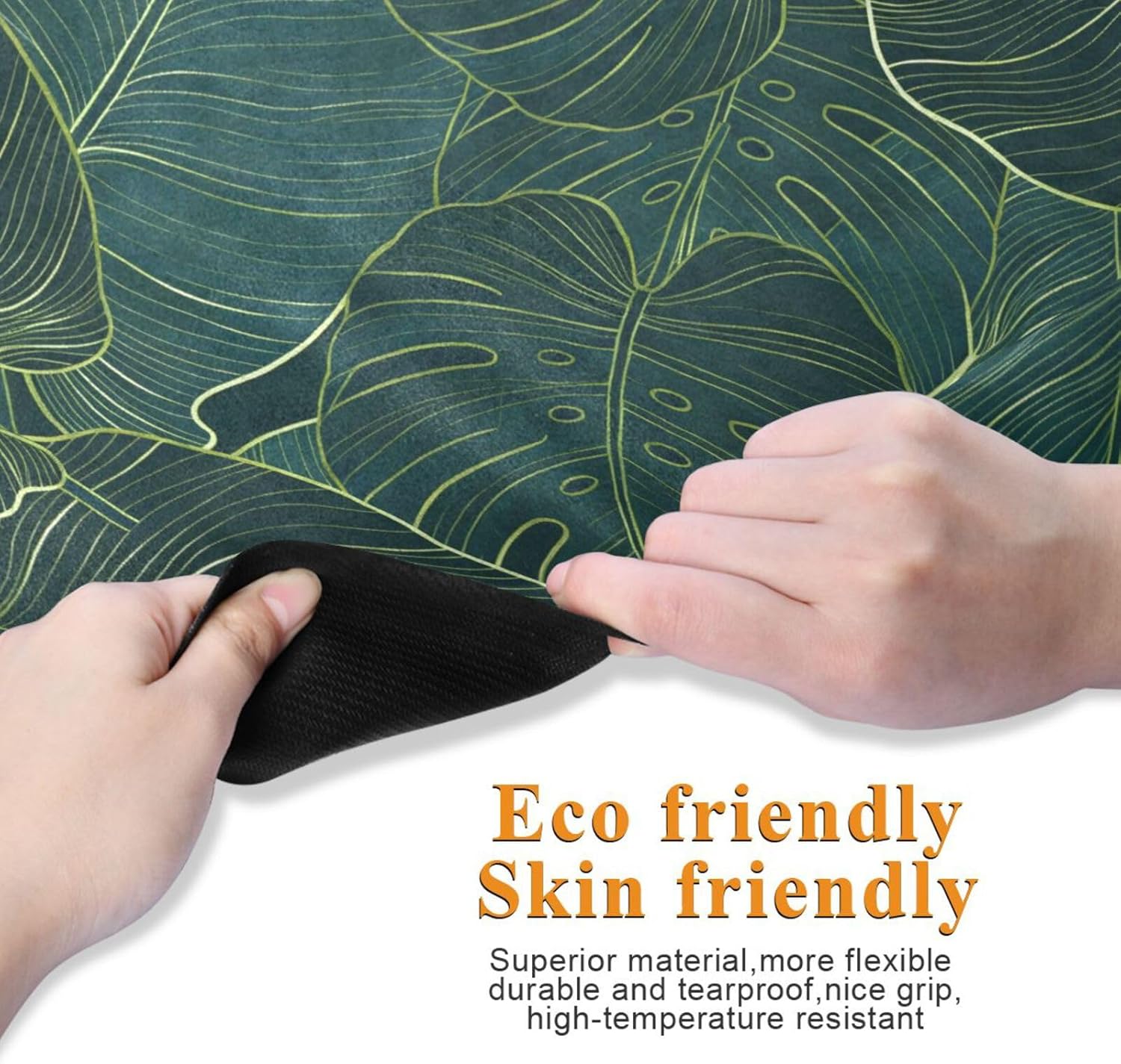 Vintage Mandalas Leaves Yoga Mat Non Slip Thick Kids Banana Palm Eco Rubber Workout Foldable Yoga Mat Women Exercise, 70.8''x26''