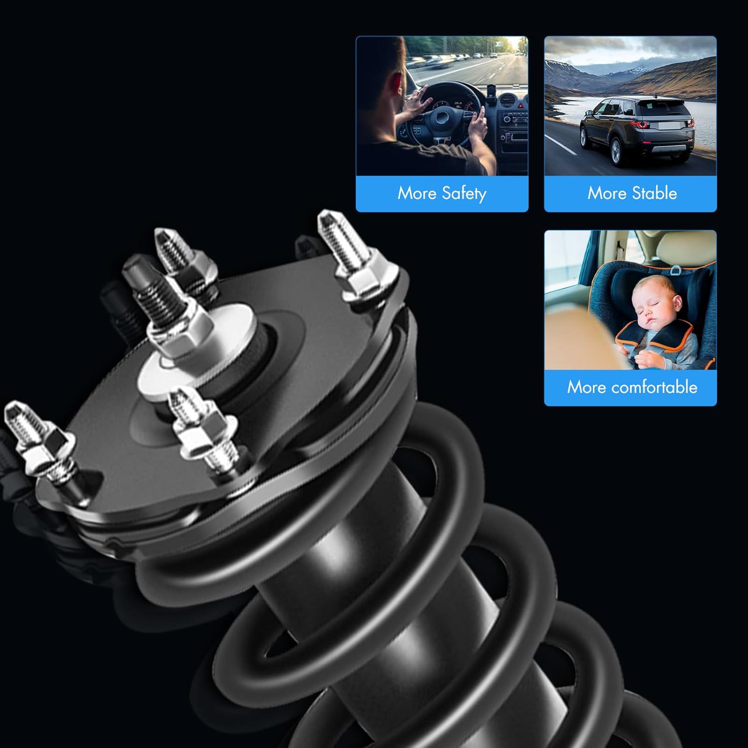 ASAPE Complete Struts Front A Pair Fit for 2007-2020 for Toyota Tundra 4WD Quick-Strut Complete Strut Assembly Coil Spring Replace OE 171119L 171119R
