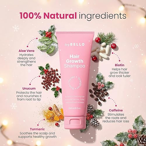 Miniatura 3 de Trybello Champú para el crecimiento del cabello  Espesamiento natural del cabello y desintoxicación del cuero cabelludo  Sin sulfato, vegano,