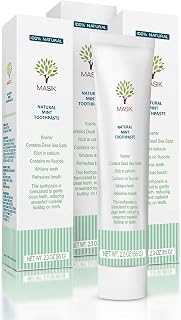 Masik Natural Toothpaste – Whitening & Sensitive Teeth | Dead Sea Salt | Stain & Plaque Remover | Bleeding Gums & Canker Sore Care | Floride & SLS-Free | Non-Foaming | Made in Israel (Mint, 3-Pack)