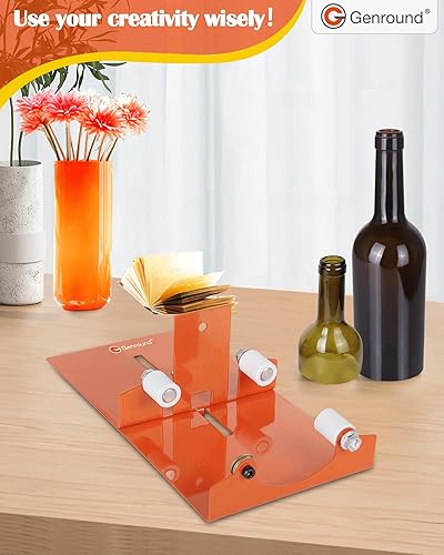 Miniatura 5 de Genround Cortador de botellas de vidrio, cortador de botellas Máquina de bricolaje para cortar vino, cerveza, whisky, alcohol, champán, botellas de