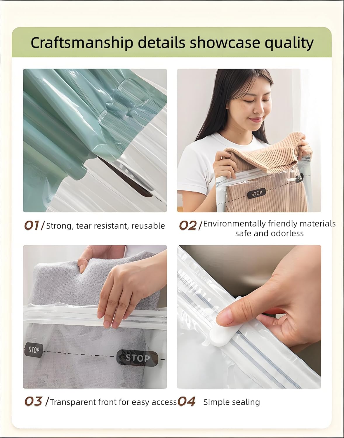 6-Pack Reusable Vacuum Compression Storage Bags Set For Clothing Storage and Organization, Sizes: 2 Jumbo Cuboid, 1XL, 1L, 1M, 1S, With Hand Pump, For Clothes, Quilts, Pillows