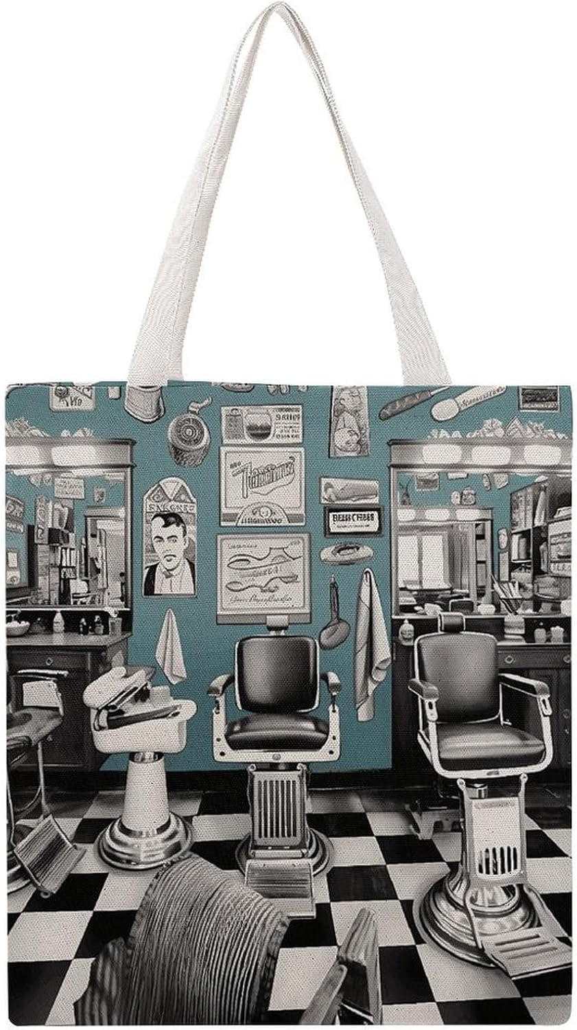 Barber Shop Canvas Tote Bag,cCanvas Tote 16.1 X 15 In