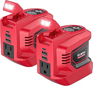 Ecarke 220W Power Inverter Compatible with Milwaukee 18V Battery (2-Pack)