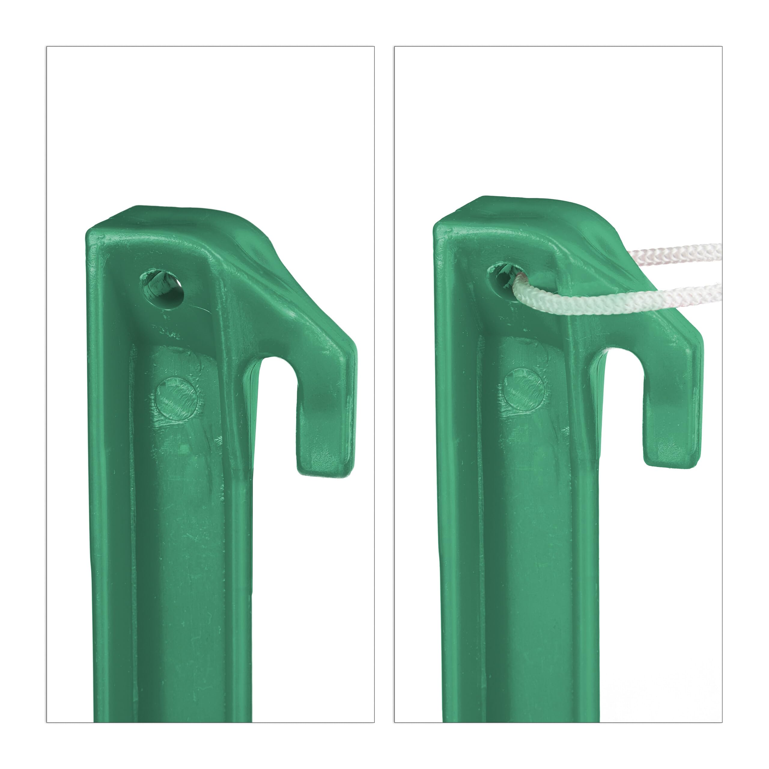 64 x Piquetas de Camping, Estacas de Tienda, para Suelos Suaves & arenosos, 31 cm, Plástico, Verde