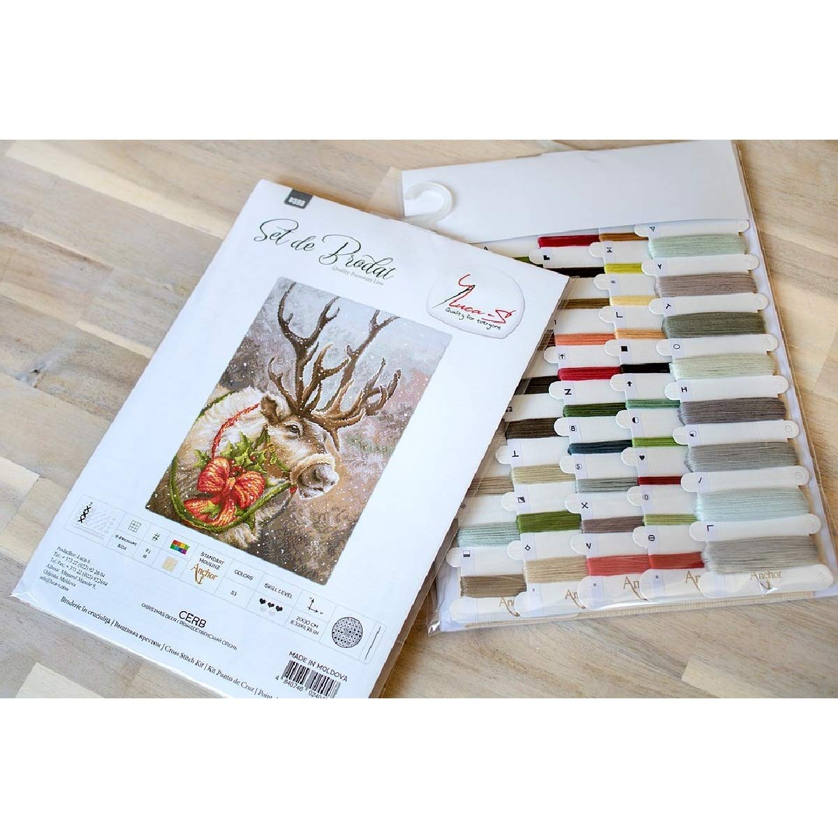 Luca-S Counted Cross Stitch Kit Christmas Deer 21 x 30 cm