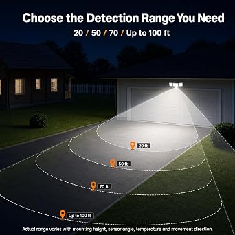 LEPOWER-TEC LED Security Light 240° Dual PIR 100 FT Motion Sensor Outdoor