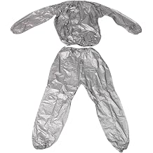 Heavy Duty Fitness Weight Loss Sweat Sauna Suit Exercise Gym Anti-Rip Silver XL