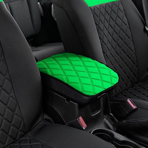 Miniatura 6 de FH Group Neosupreme - Almohadilla de consola central con patrón de diamante verde  Protector de reposabrazos resistente al agua para automóviles,