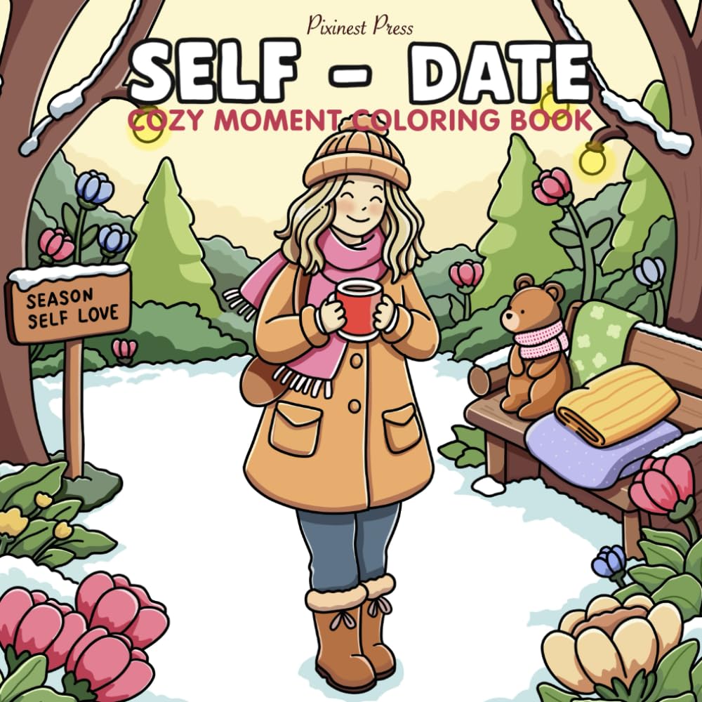 Self-Date Coloring Book: Cozy Moments & Seasonal Self-Care Coloring Book for Teens and Adults Gentle Activities and Relaxing (Cozy moment coloring book)