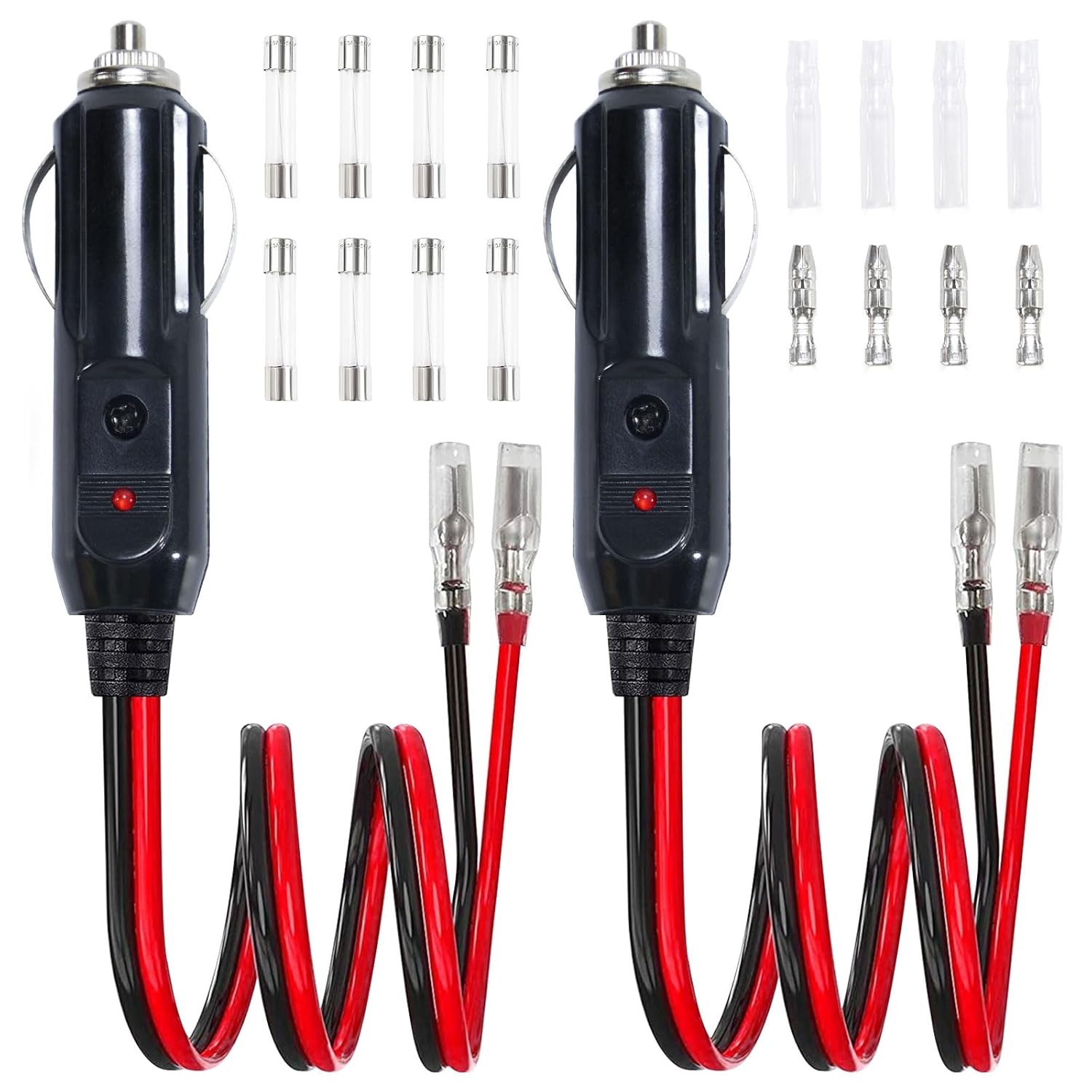 Starvortex Zigarettenanzünder Verteiler 12V - 2,4m Verlängerung Mit 2 Steckdosen