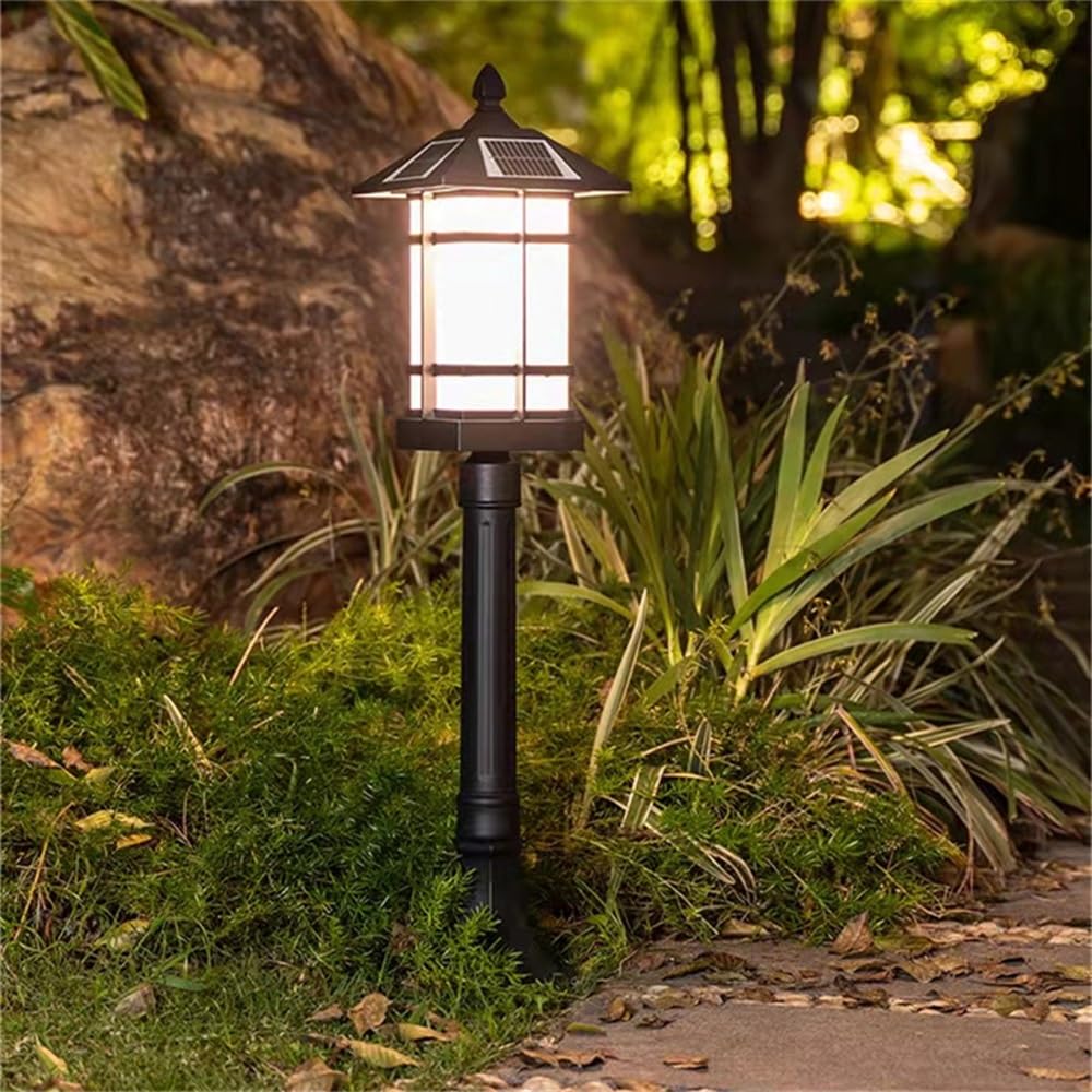 Lampada Solare da Giardino contemporanea, Impermeabile, per Ville, Giardini, Cortili, quartieri residenziali (Stile 10 H82CM, 1 Pezzo)