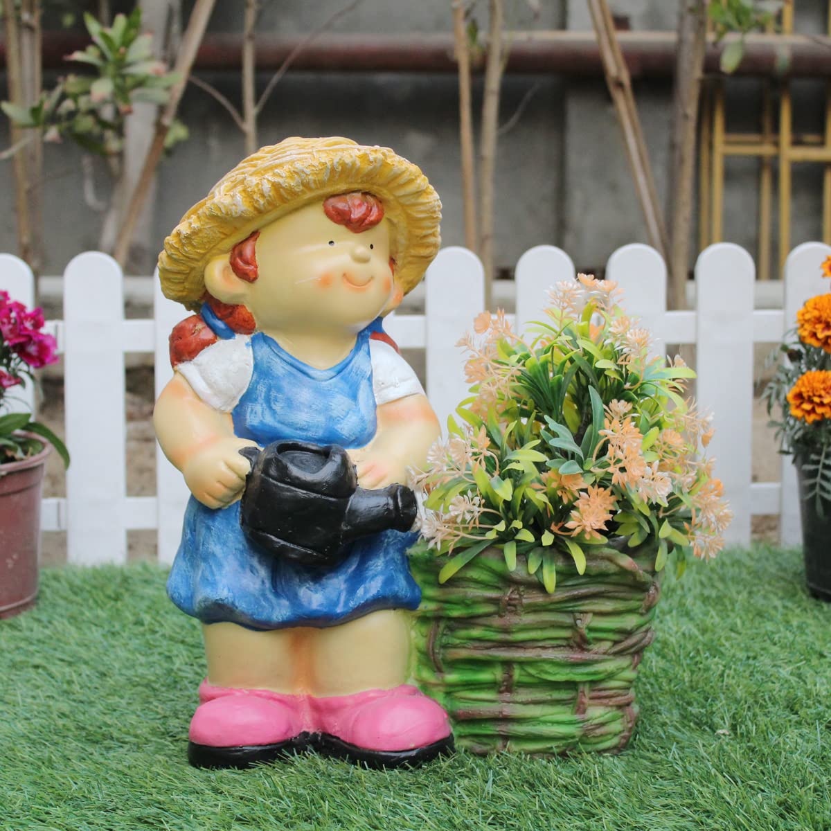 Wonderland Resin Farm Girl with Pot Planter for Home & Garden Decor (Blue) | Container for Garden Decor, Home Decoration Items, Balcony Decoration, Gift, (B0BTLQ23RX) Amazon Price History, Amazon Price Tracker