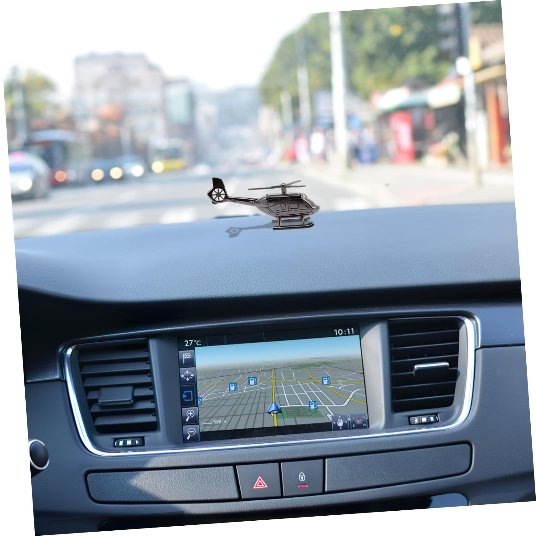 SOLUSTRE Profumo Auto Diffusore Aroma per Auto a Forma di Elicottero in Lega e Pe Nero Creativa e Portatile per Interni e Cruscotto