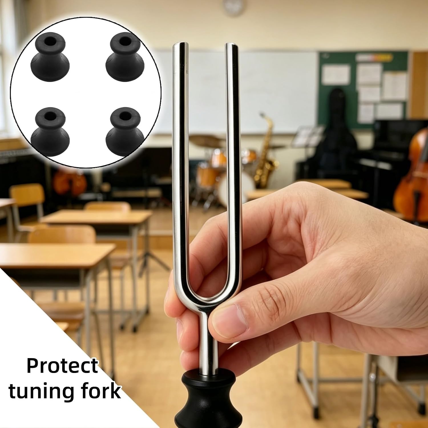 Tuning Fork Holder and Base Set, 4 Pcs