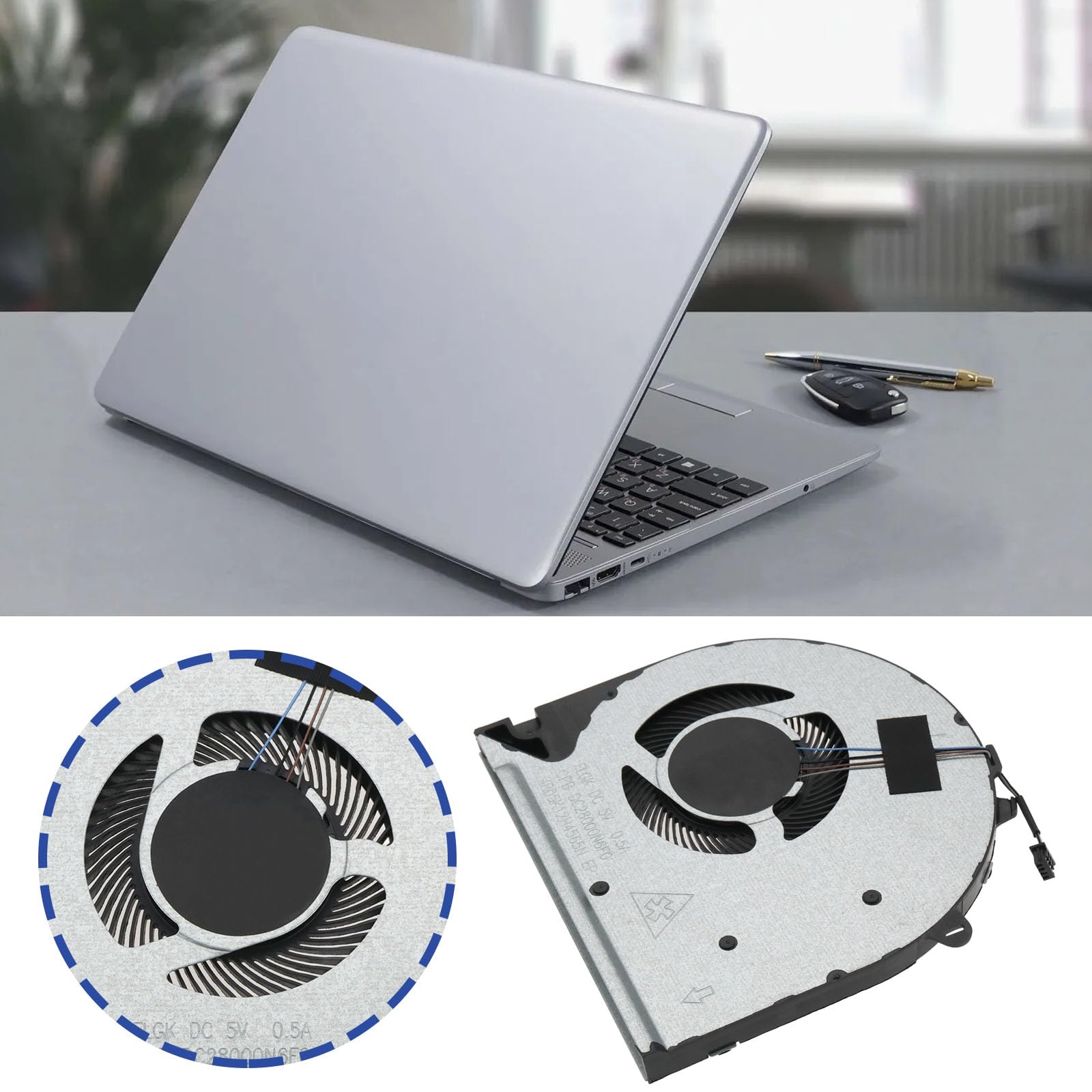 Ventola di Raffreddamento per Laptop Ventola CPU per Computer Portatile L52034-001 Compatibile con HP 250 G8 G9 255 G8 255 G9