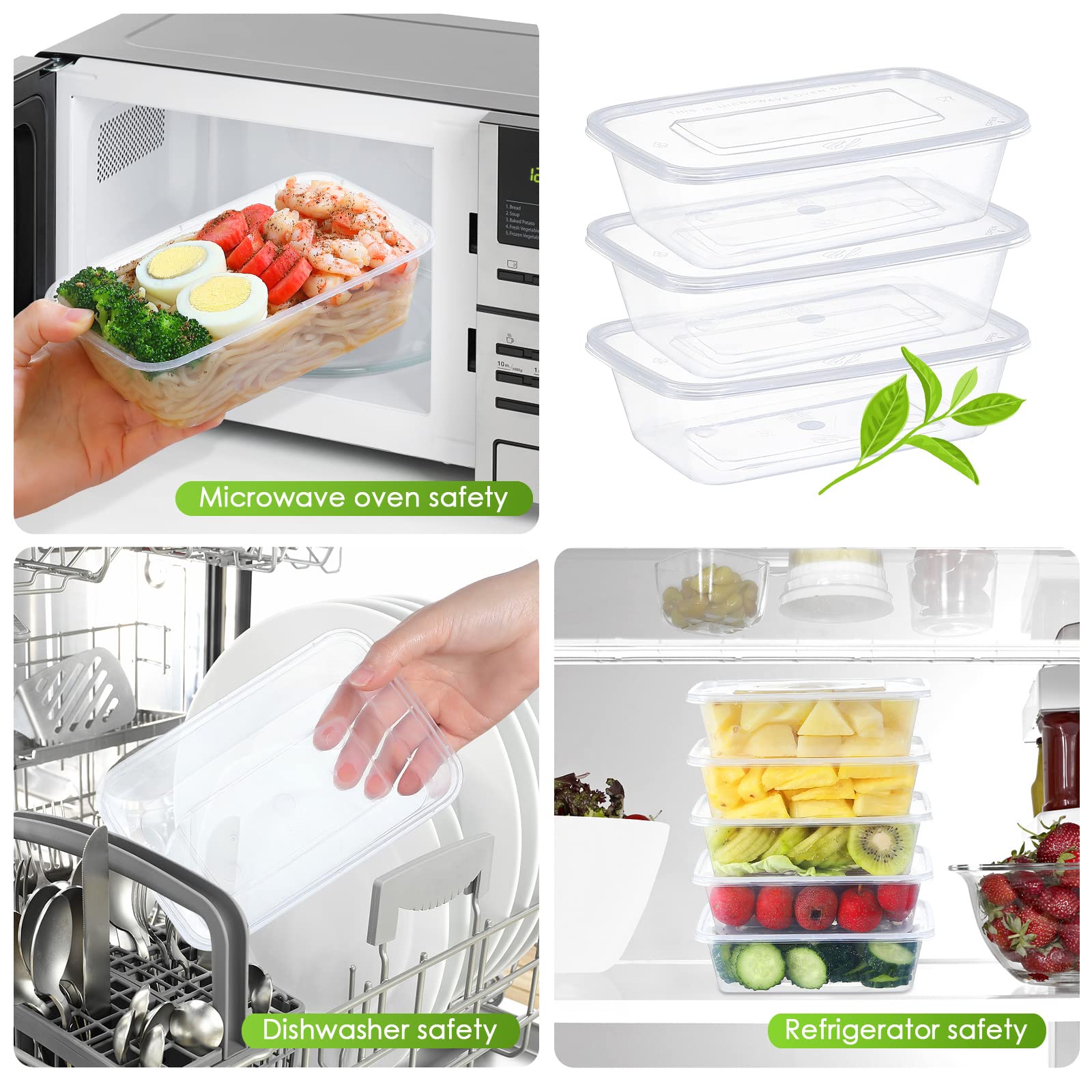 Amazon｜密閉蓋付き食品保存容器50個 22オンス 再利用可能なデリ容器