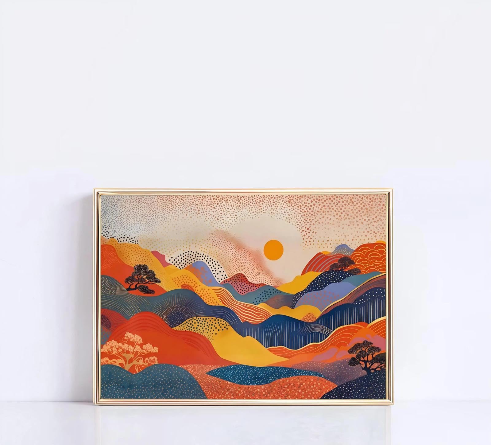 Yocheng Nature Landscape Poster Abstract Colorful Scenery Canvas Painting Wall Art Living Room Home Decor 21x30cm No Frame