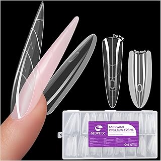 Gelike ec Dual Nail Forms für Builder-Gel: Sandwich Design Nagelformen Nagelverlängerung 240 Stück 15 Größen - für Makellose Gel Verlängerungen - Einfach für DIY & Salon - langer Stiletto