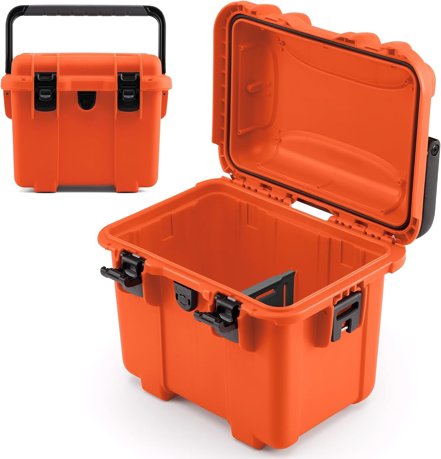 NANUK T20 Waterproof Storage Box – Compact Camping Storage & Gear Box for Outdoor, Marine & Boat Use – Dustproof, Impact-Resistant Hard Case (12.9” x 9.7” x 10.3”) – Orange