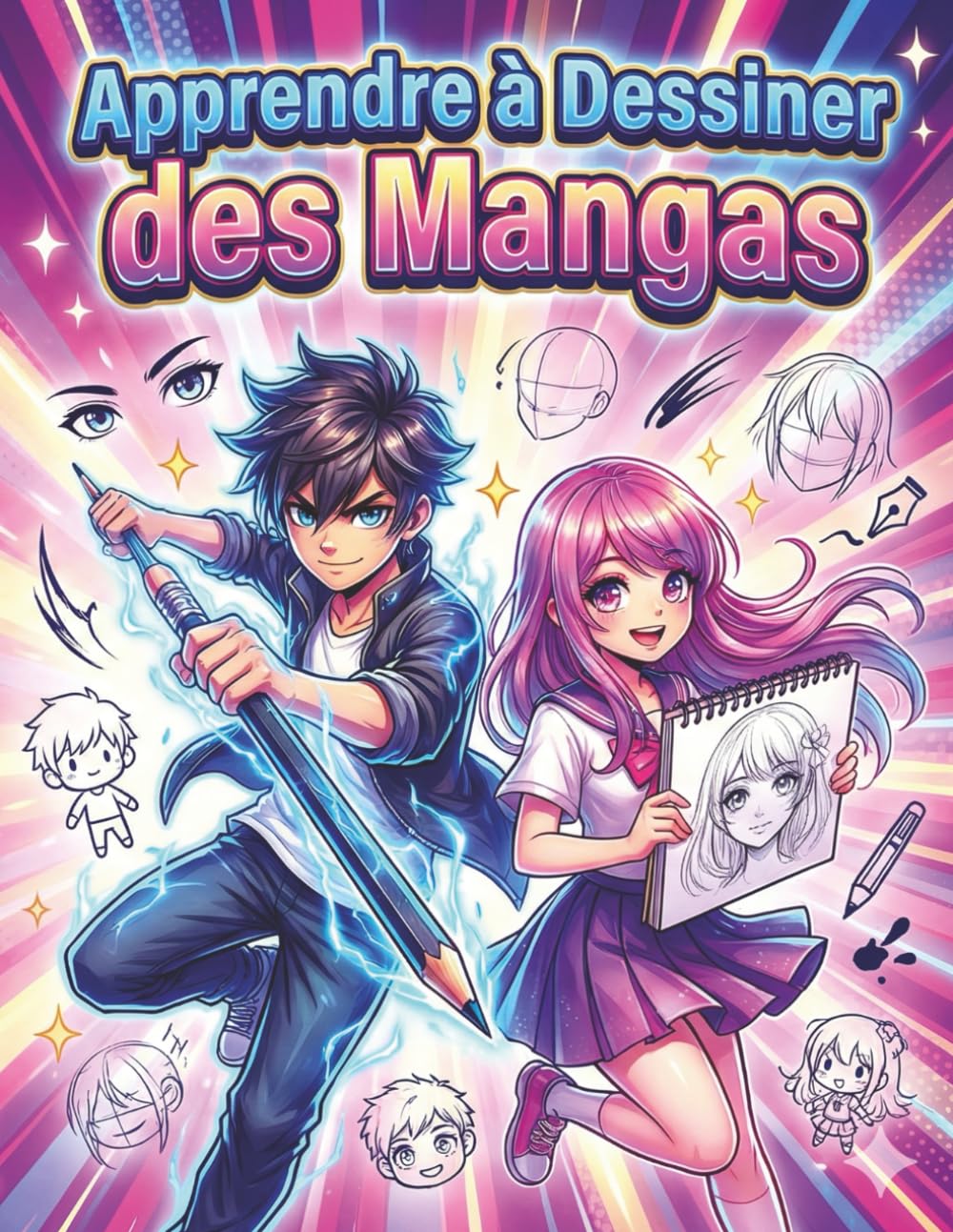 Apprendre à Dessiner des Mangas – Guide Pas à Pas: Le livre idéal pour apprendre le dessin manga facilement — étapes simples, progrès rapides — cadeau parfait pour les fans de manga.