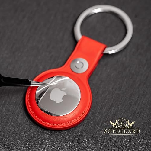 Vista 11 de SopiGuard Adhesivo para Apple AirTag Precision de borde a borde para panel trasero (gris bronce cepillado)