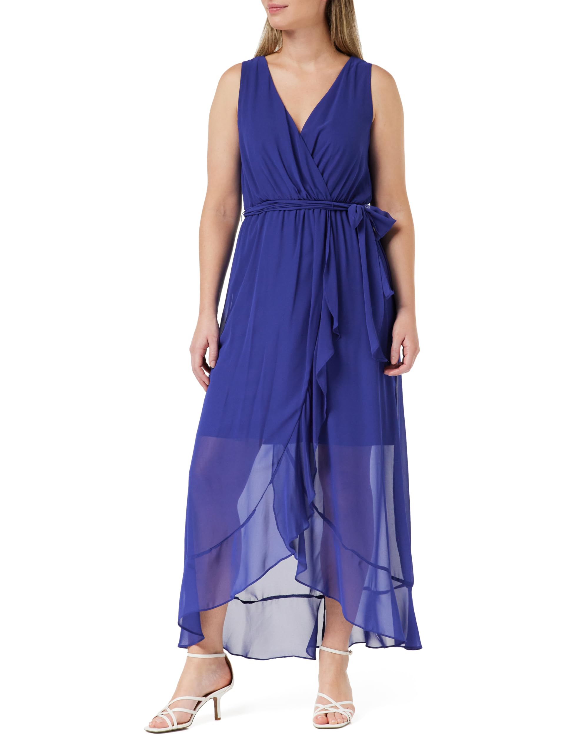 Gina Bacconi Sleevless Wrap Dress, Royal, 16