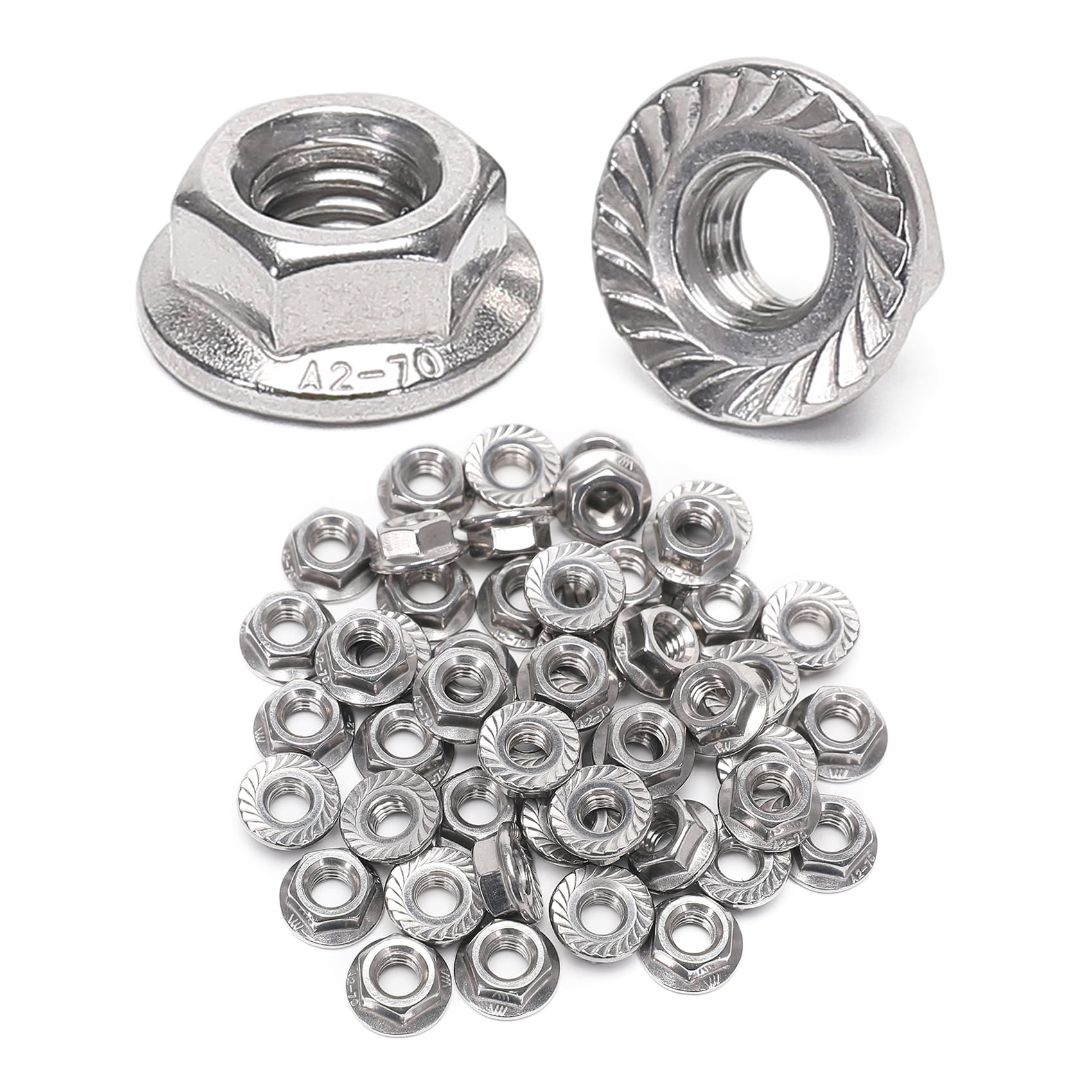 Stainless Steel Flange Nuts - 25 Pack M8 -1