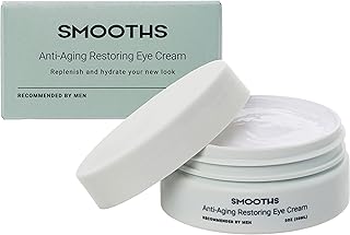 SMOOTHS Eye Cream for Men - 2oz Anti Aging Restoring Eye Cream and Dark Spot Corrector - Dark Circle Defense Ideal for Dark Circles and Puffiness - Proudly Made in the USA