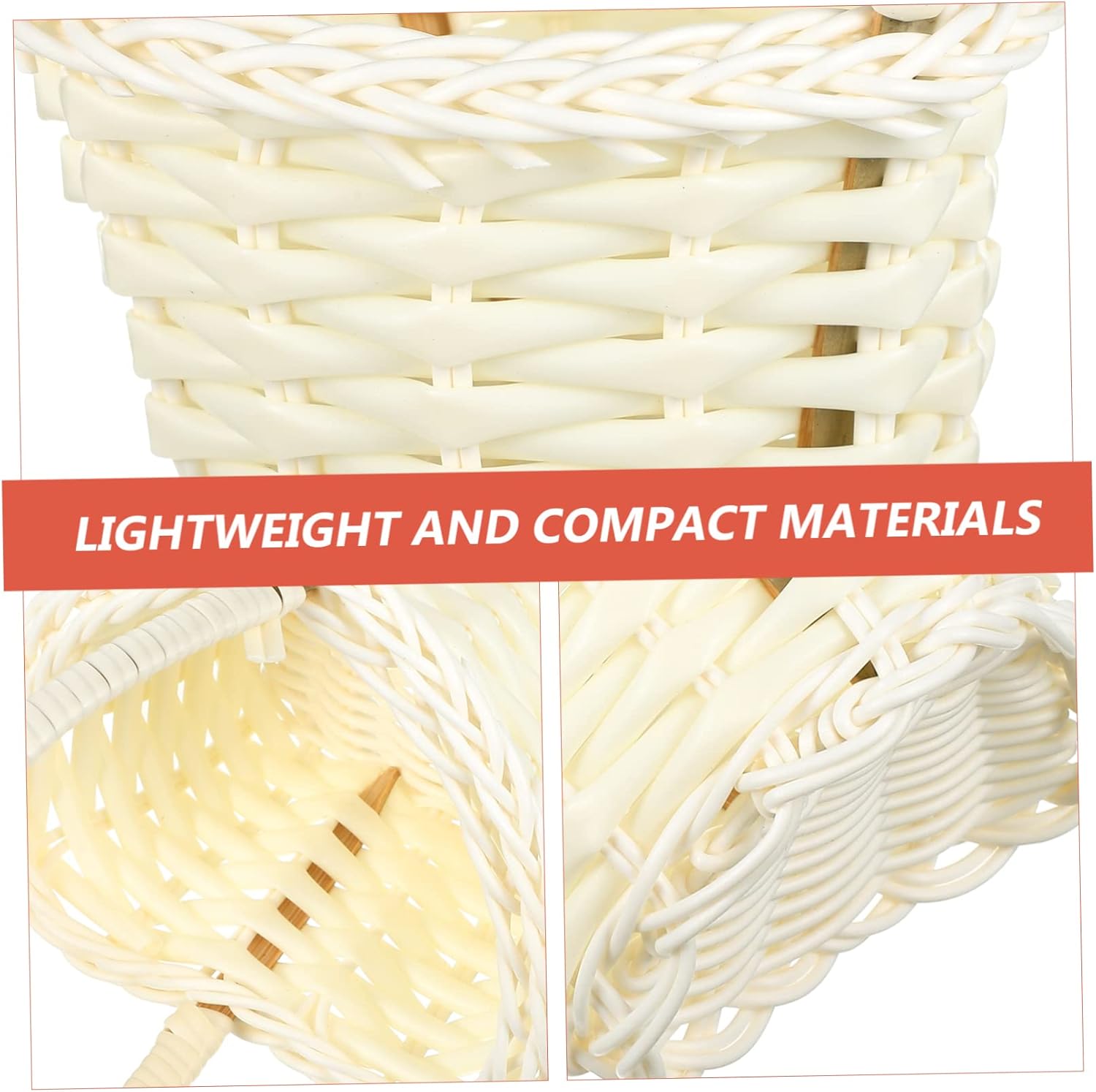 ABOOFAN Wedding Flower Basket Handheld Woven Basket for Ceremony Party Decor and Fruit Holder 3.54X3.14X5.51 Inch Reusable Rattan Style