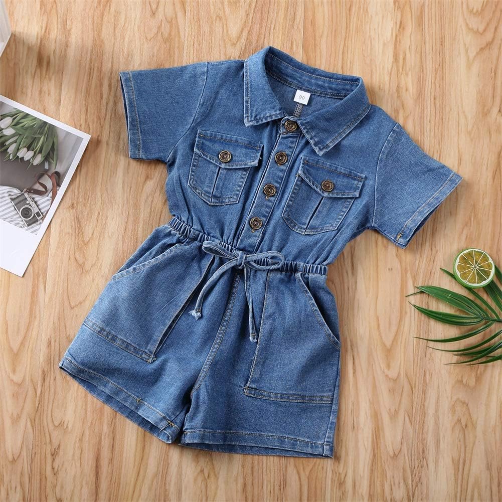 Toddler Kid Baby Girl Short Sleeve Romper Denim Jamaica Ubuy