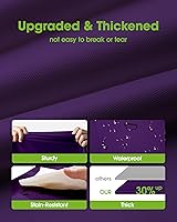 Vista 3 de Pureegg Paquete de 10 manteles de plástico desechables, manteles redondos de 84 pulgadas, decoraciones de fiesta de Halloween, decoración de verano