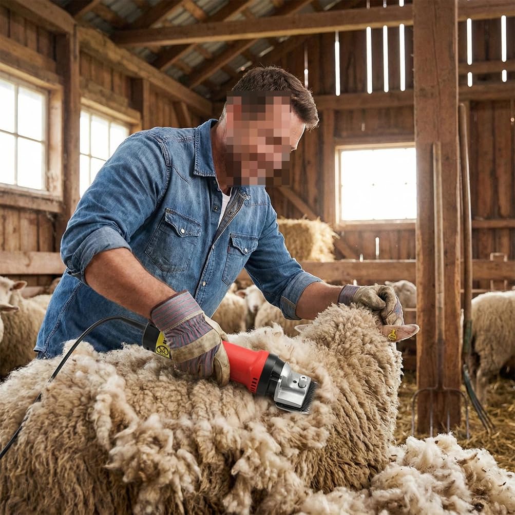 690 W/220 V Kit per toelettatura per Bestiame da Fattoria Elettrico Tosatrice Professionale Resistente per tosatura per Animali per capre, Pecore, bovini, peli Spessi, Cani