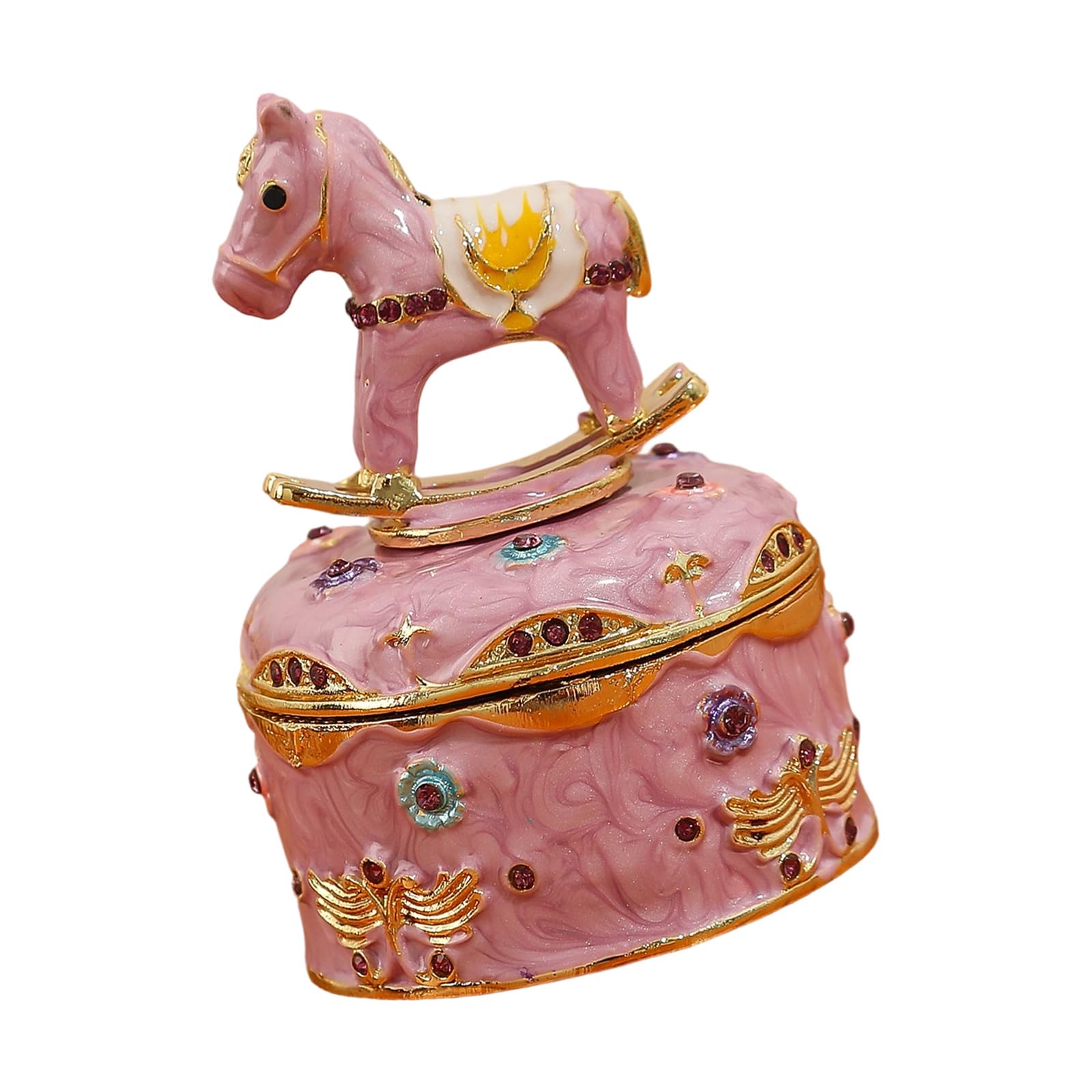 Zeiwohndc A Luxurious Miniature Enameled Ccessory Case Enameled Ccessory Case Ideal For Rings Earring Necklace Organizers Elegant Small Jewelry Holder