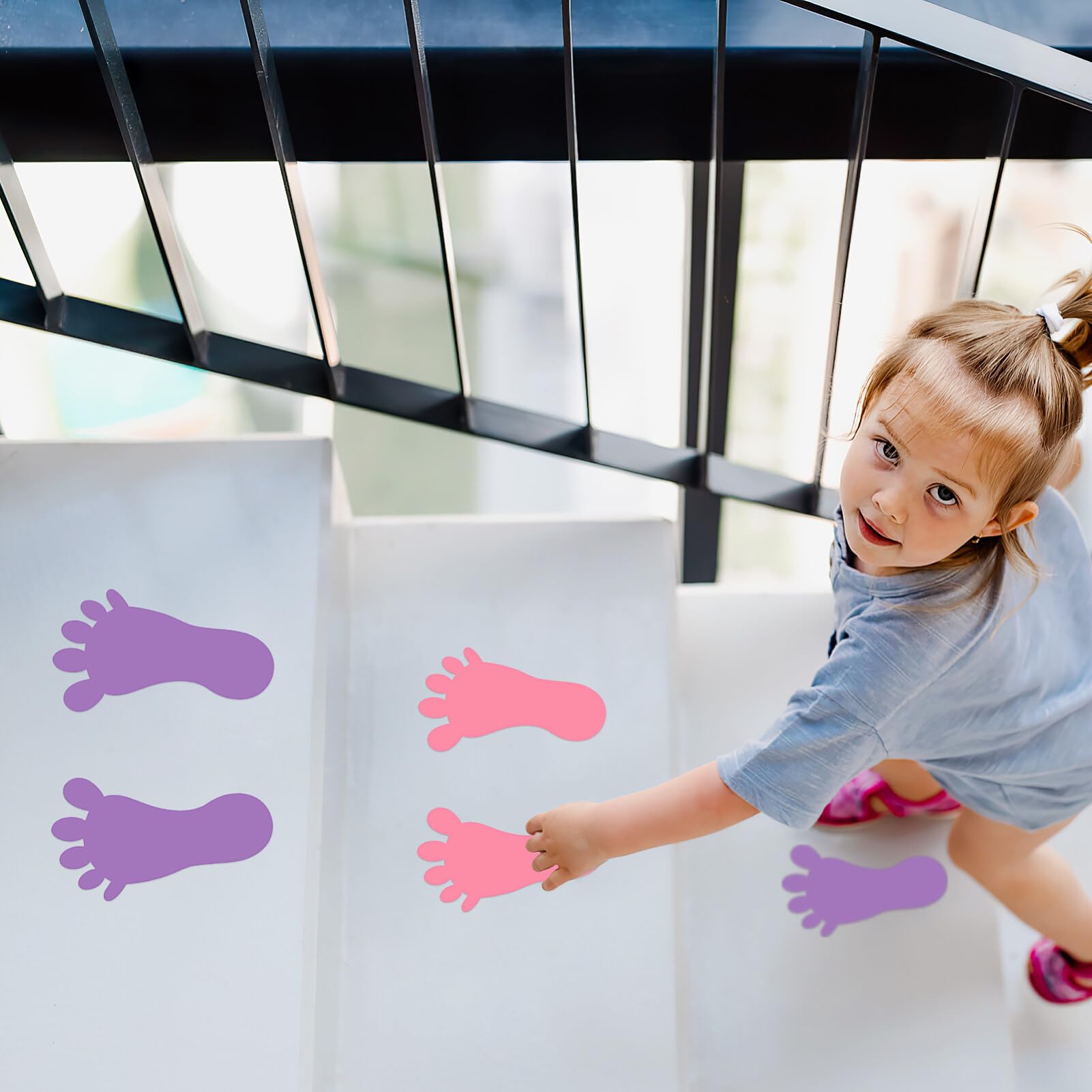 Kinderen Voetafdruk Decals 9 Pairs Zelfklevende Vloer Decals Kleuterschool Voetafdruk Stickers Voor Vloer Trappen Decor